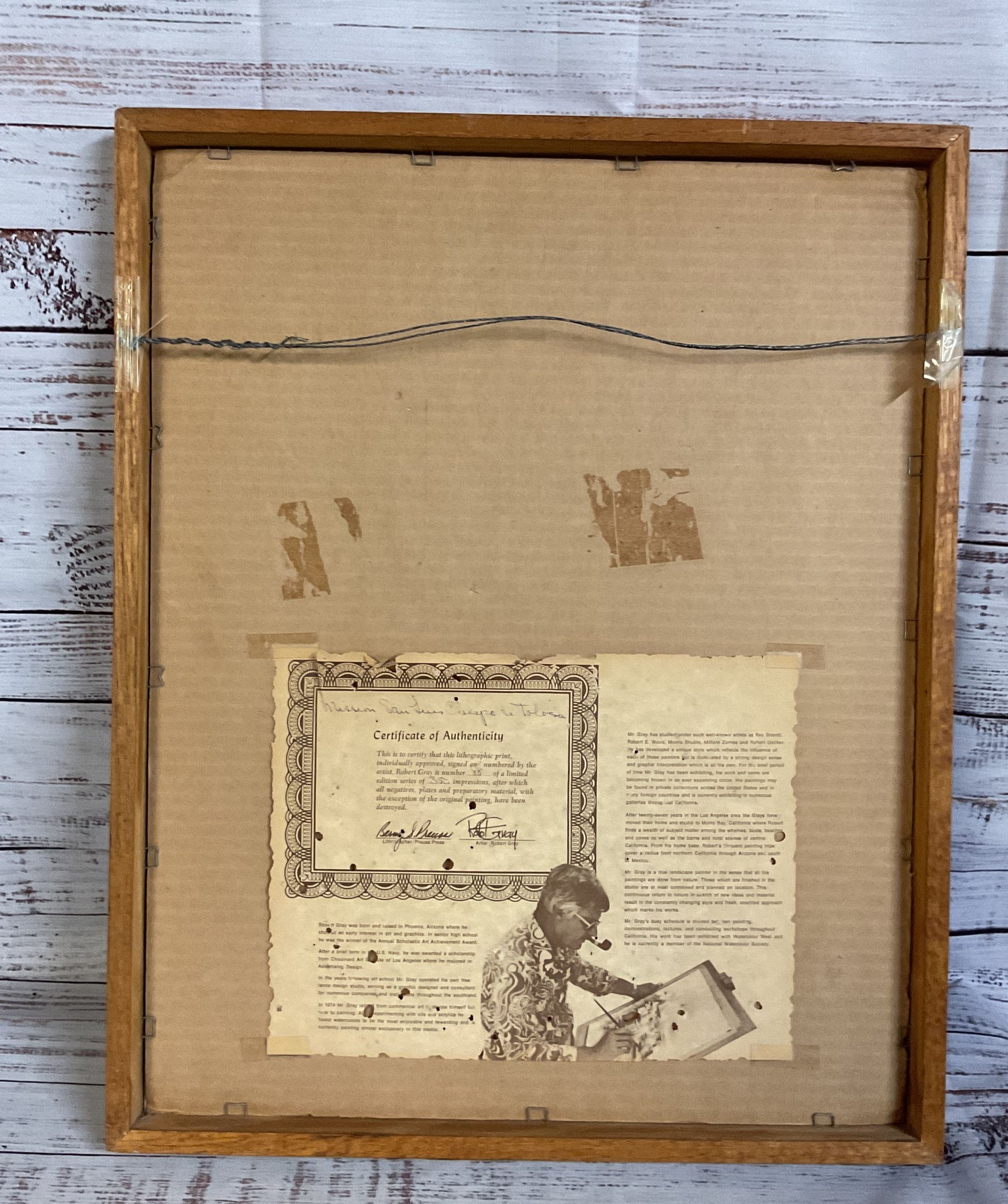 Limited Edition Signed Lithograph Print by Robert Gray Framed with COA 88/350