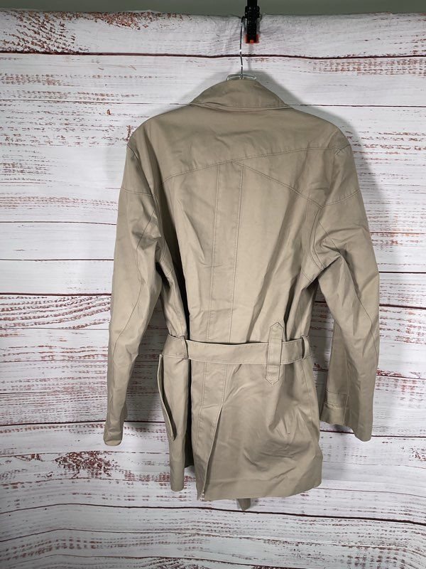 Hugo Boss Khaki Double Breasted Trench Coat With Buckled Belt Size 38R US