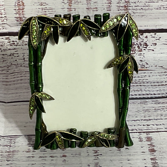 VTG. TIZO Green Bamboo & Rhinestone 2.5" x 3.25" Picture Frame