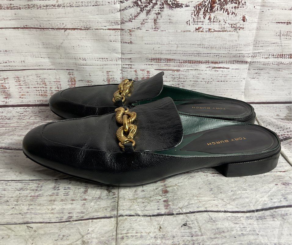 Tory Burch Leather Jessa Backless Loafer Black 7