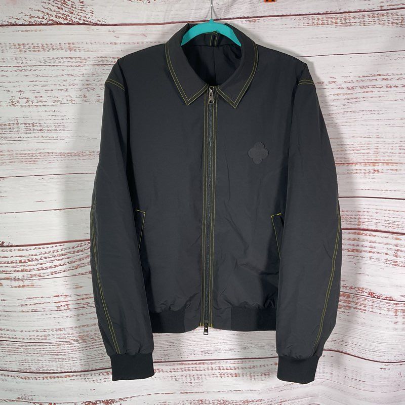 COS X Yeboah Black & Yellow Contrast Stitch Full Zip Jacket - Size Large