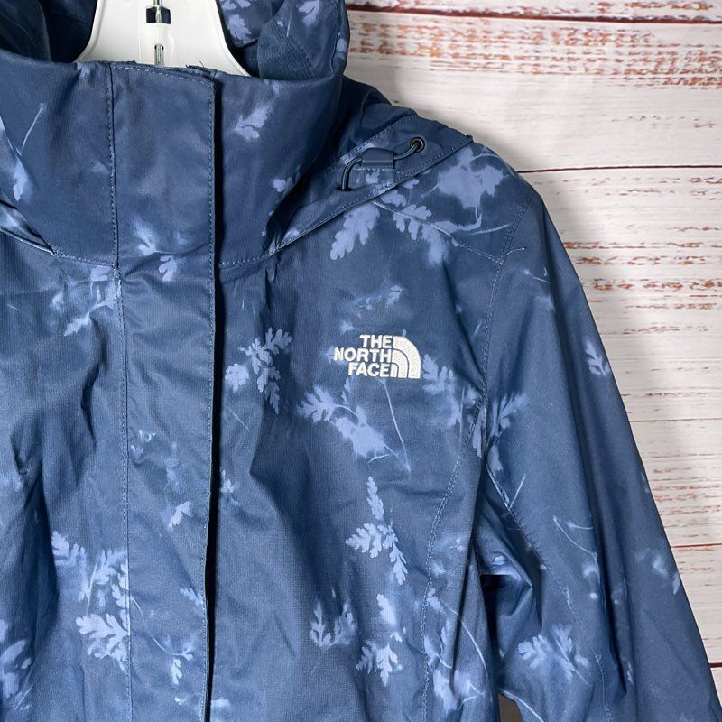 The North Face Resolve 2 Blue Scattershot Leaf Print Dryvent Hooded Jacket sz M