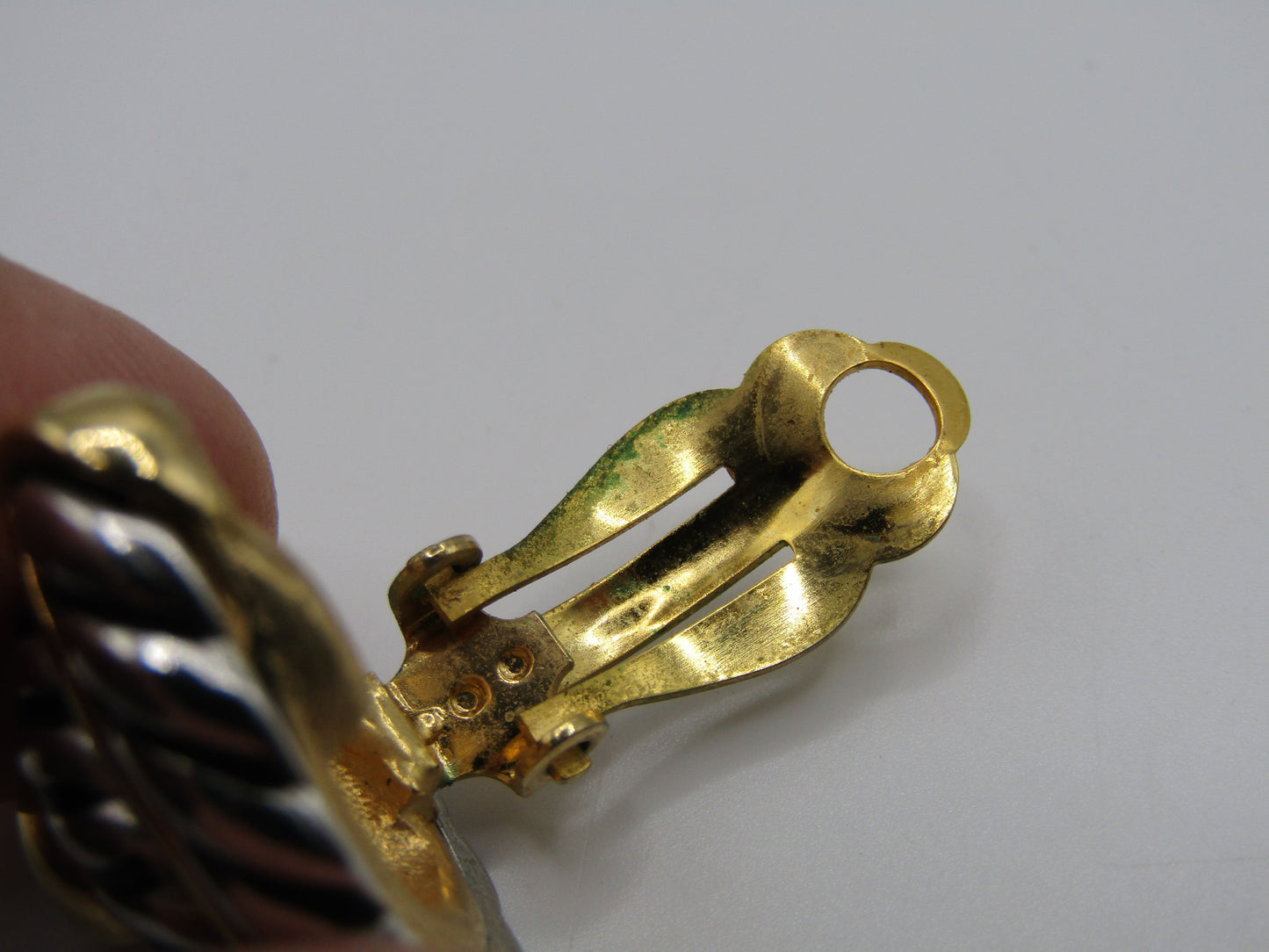 Vintage Erwin Pearl Silver & Gold Plated Swirl Clip-On Earrings