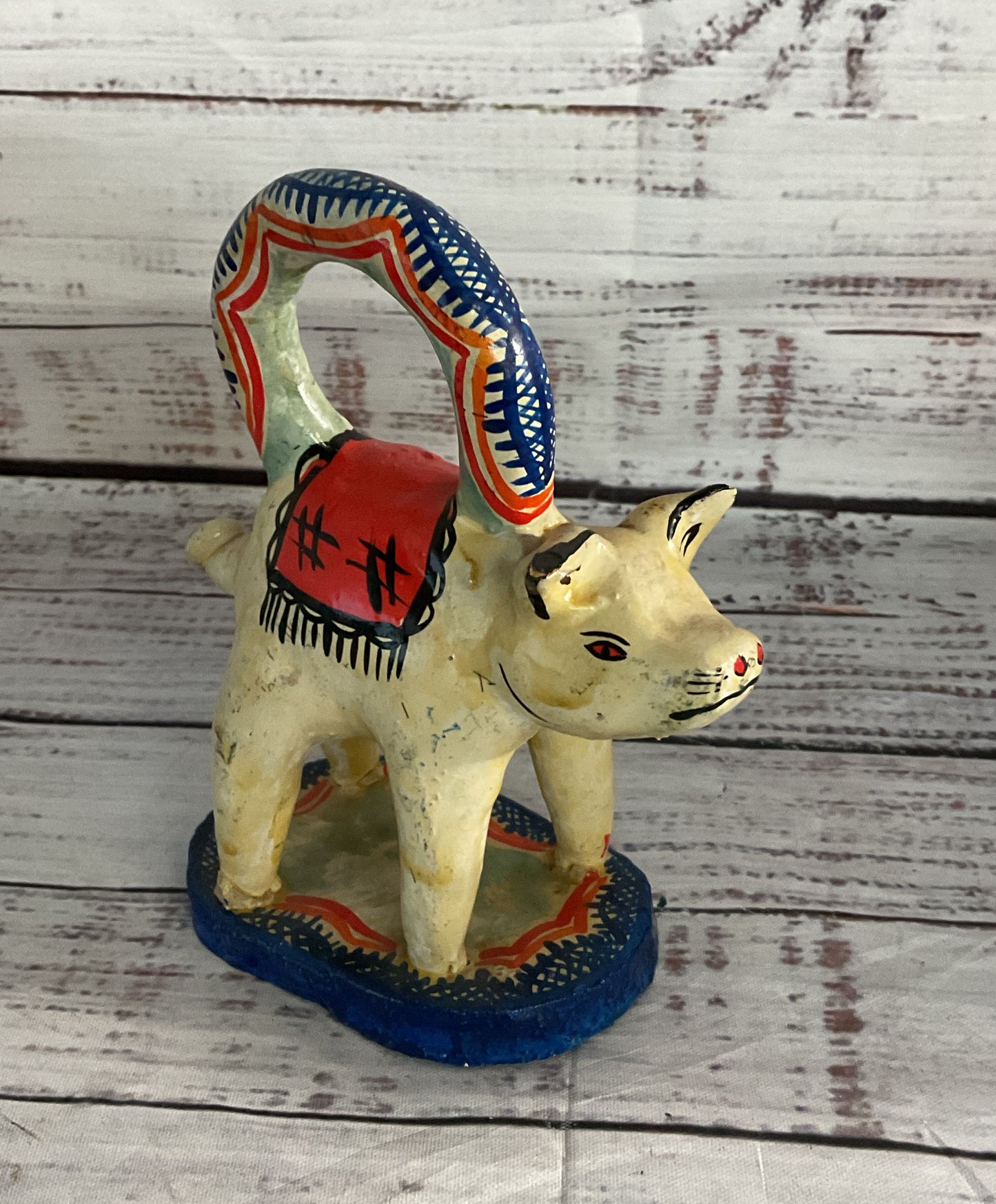 Handmade Mexico Tepetitlan Pig Figurines Multicolor