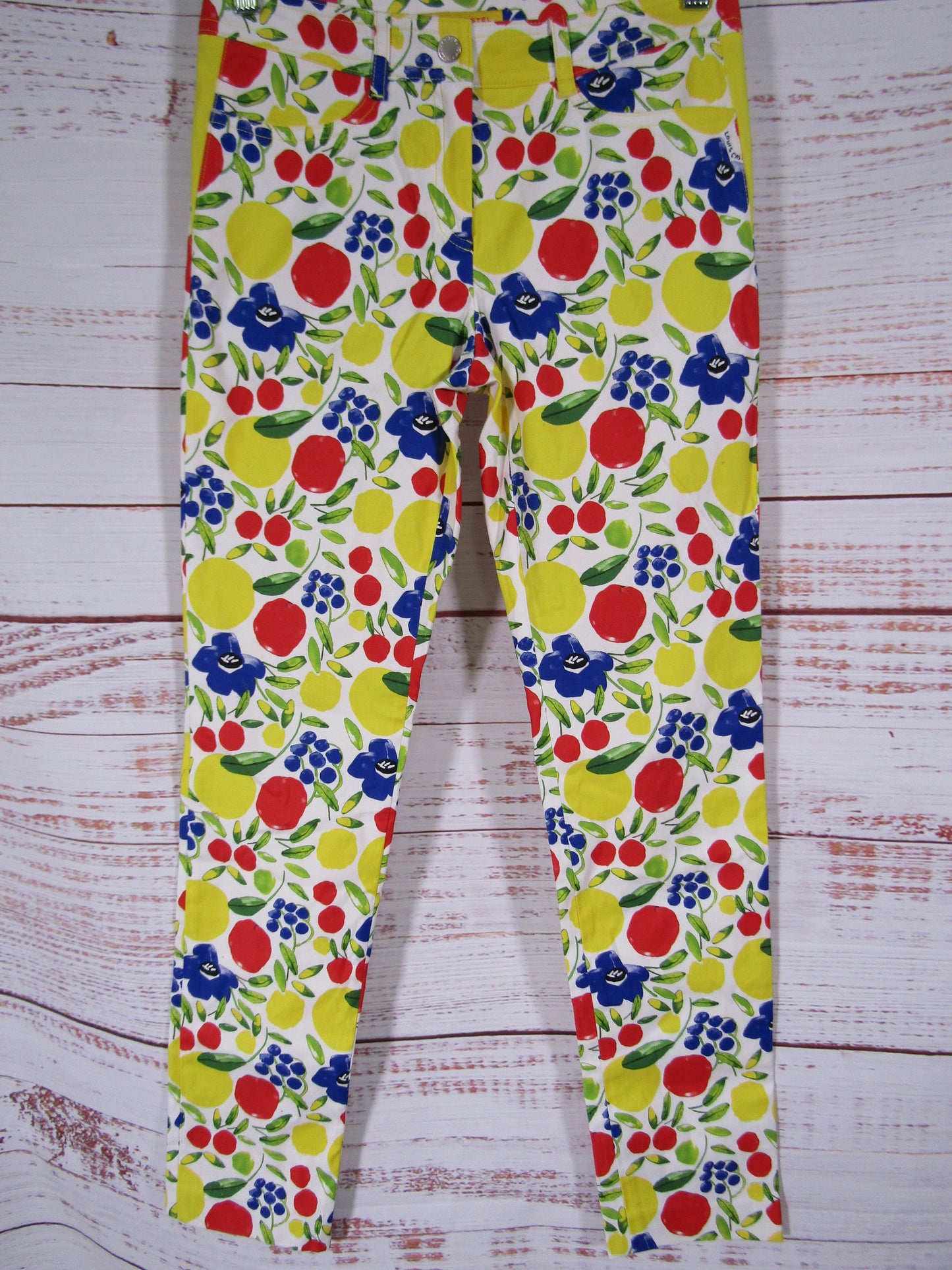 Louis Castel Women's Fruit Pattern Pants Size XS