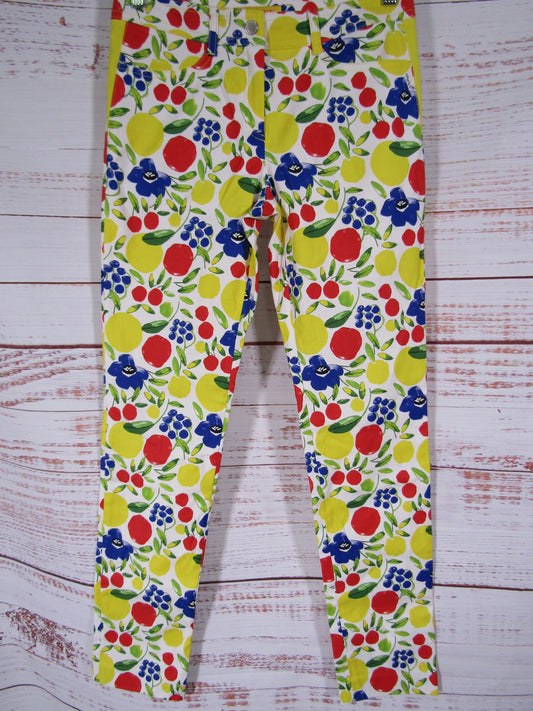 Louis Castel Women's Fruit Pattern Pants Size XS