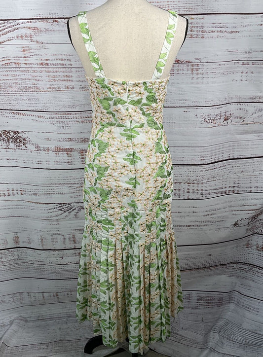 Alexis Floral Embroidered Selma Midi Dress Green Multicolor M