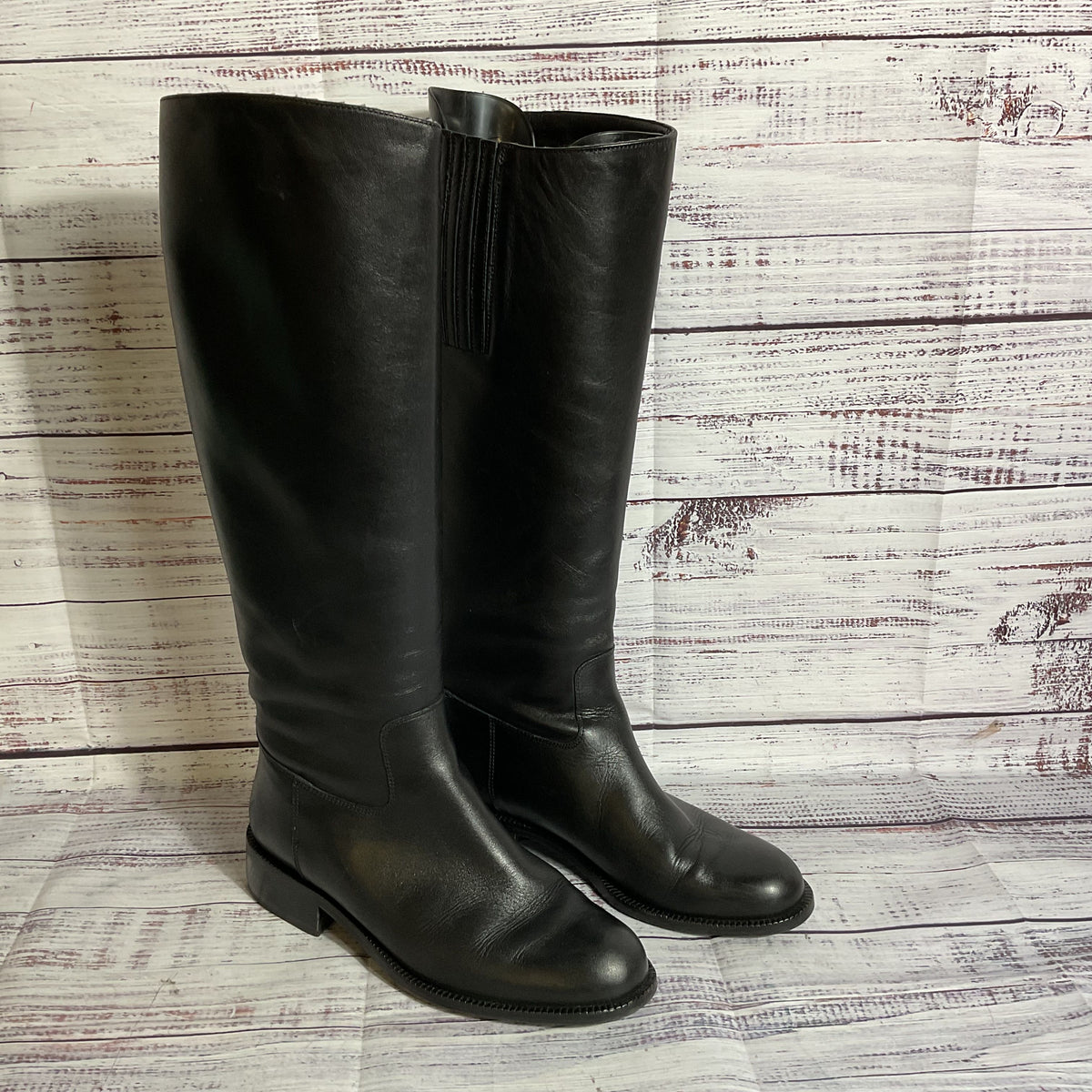 SUDINI Women's Black Leather Tall Boots- SZ 6