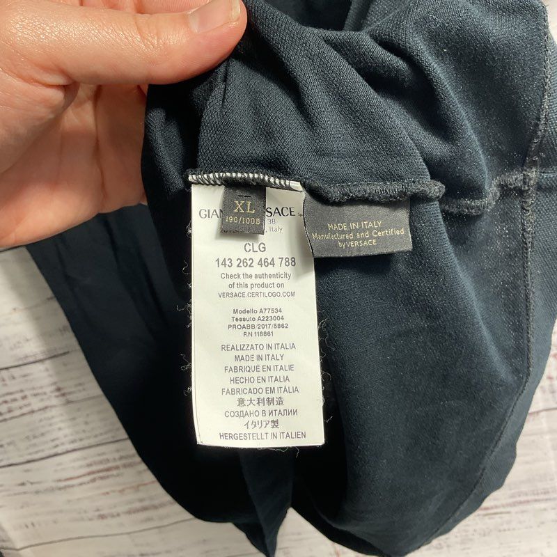 Versace Black Medusa Logo Embroidered Polo Shirt - Size XL