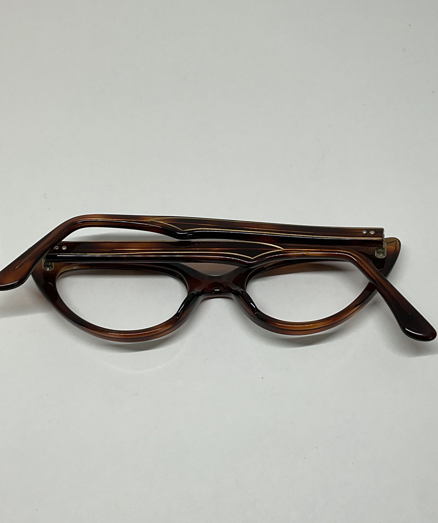 Vintage TWEC France Brown CAT eye Eyeglasses Frames Only