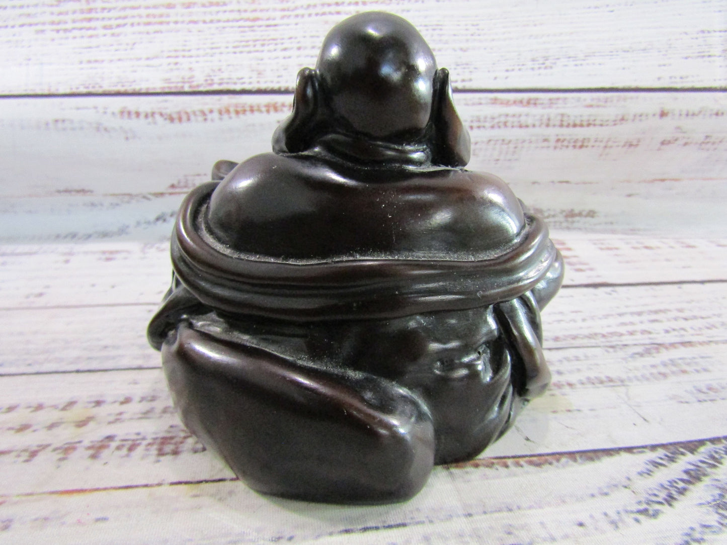 Set of 2 Wooden Buddha Figurines