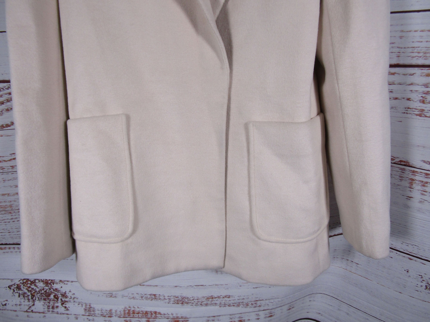 Henne Women's Beige Wool Blend Jacket Size 8