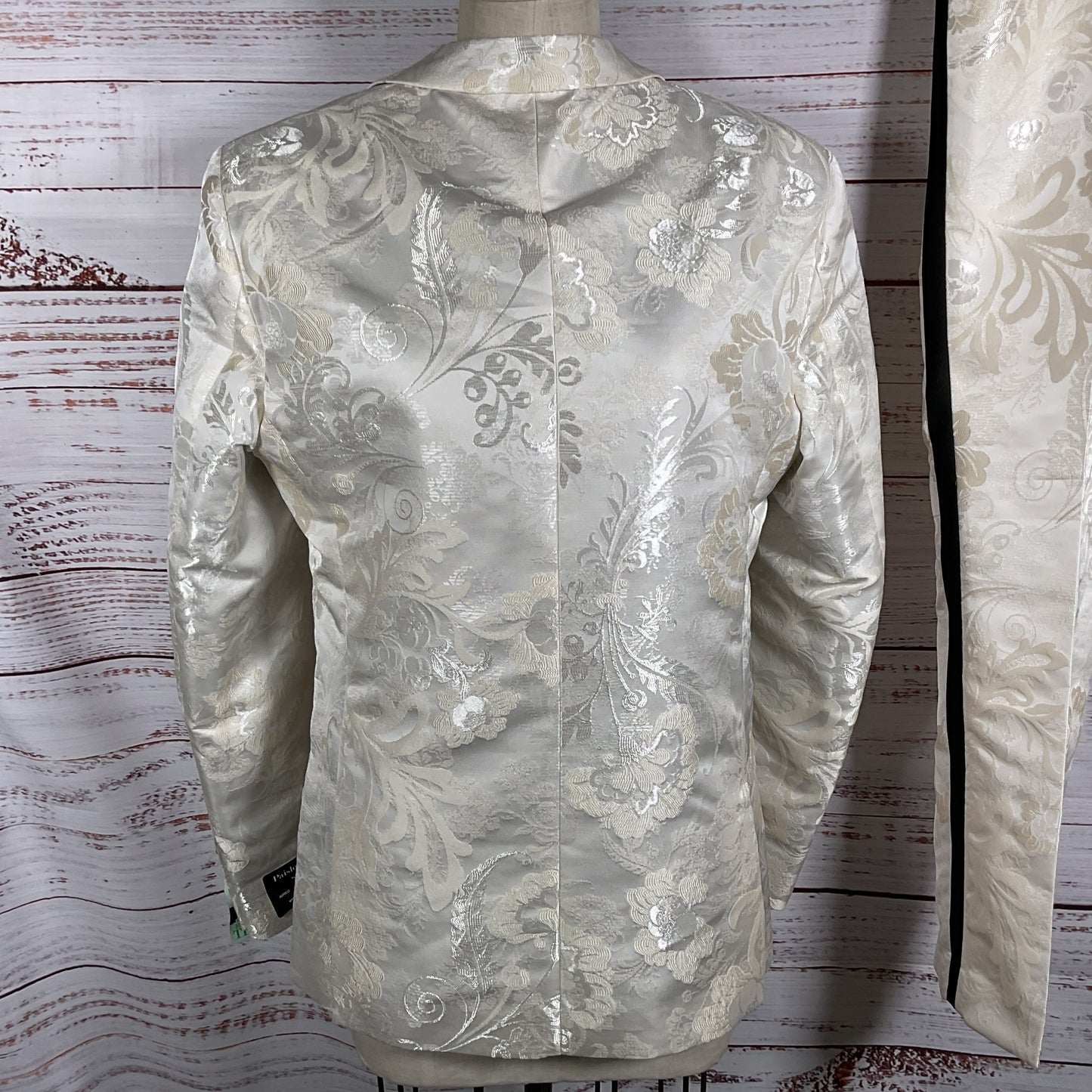 NWT PAISLEY & GRAY Men's Off White Paisley Slim Fit Tuxedo- SZ 42R & 36W Pants