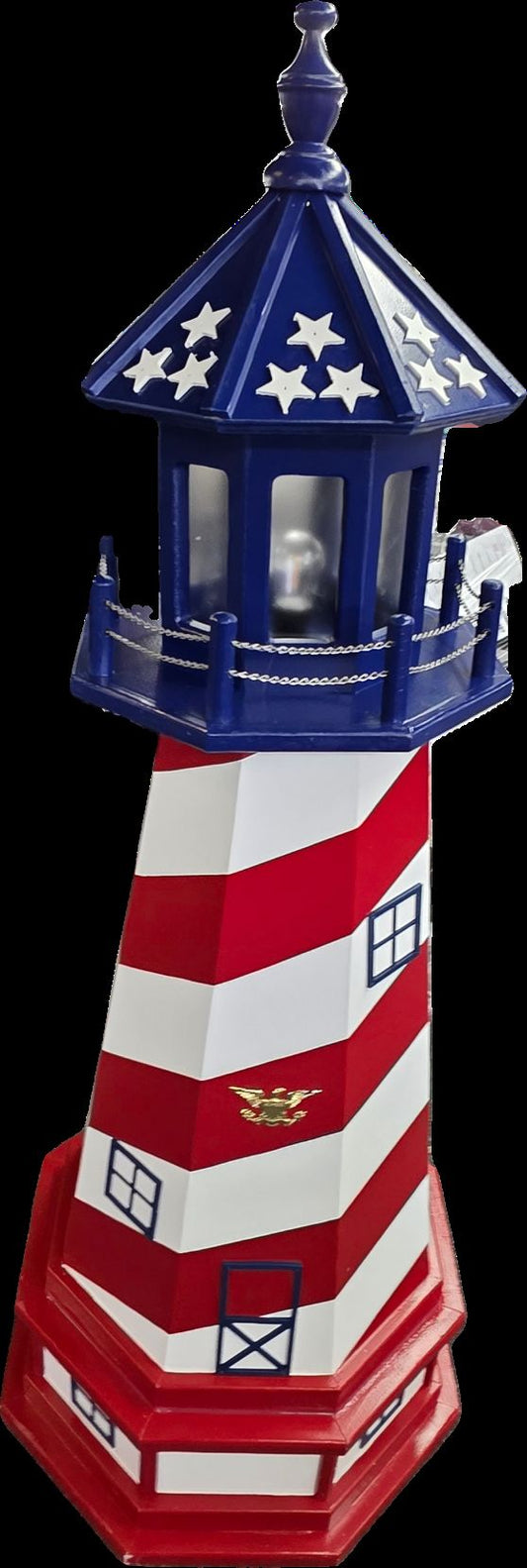 Outdoor Red & White Solar Lighthouses Statue 56" Pick Up Only
