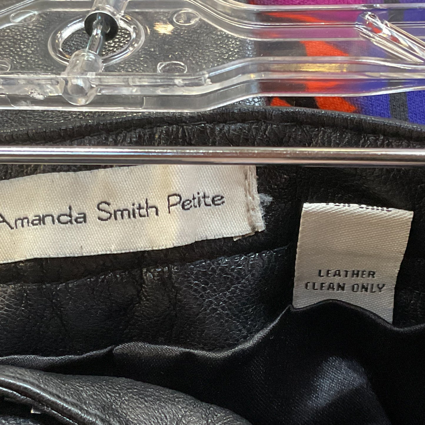 AMANDA SMITH Women's Black Leather Pants- SZ 8 Petite