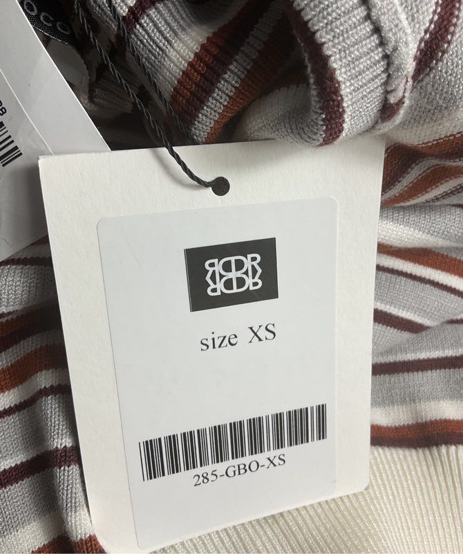 De Rococo Striped Sleeveless Knit Turtleneck Top Multicolor XS