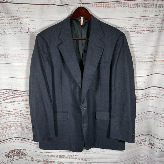 Cartier VTG. Blue Plaid 100% Wool Blazer Suit Jacket - Size 19" x 34"