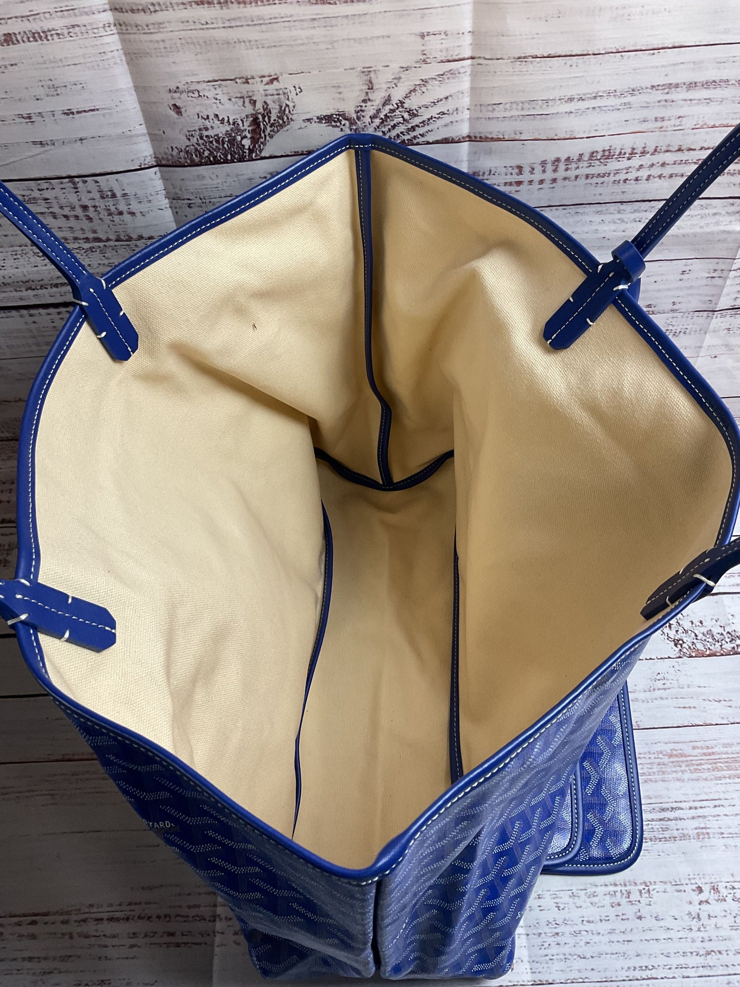 Dark Blue Goyard Tote with Matching Wallet