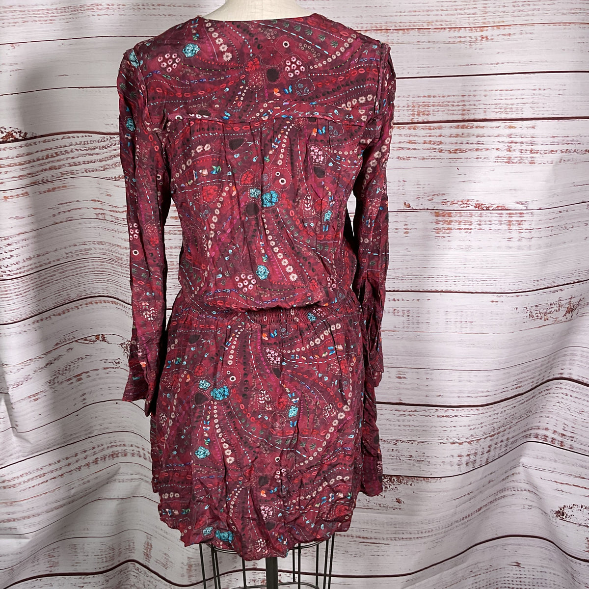 ZADIG & VOLTAIRE Women's Burgundy Elastic Waist Dress- SZ M