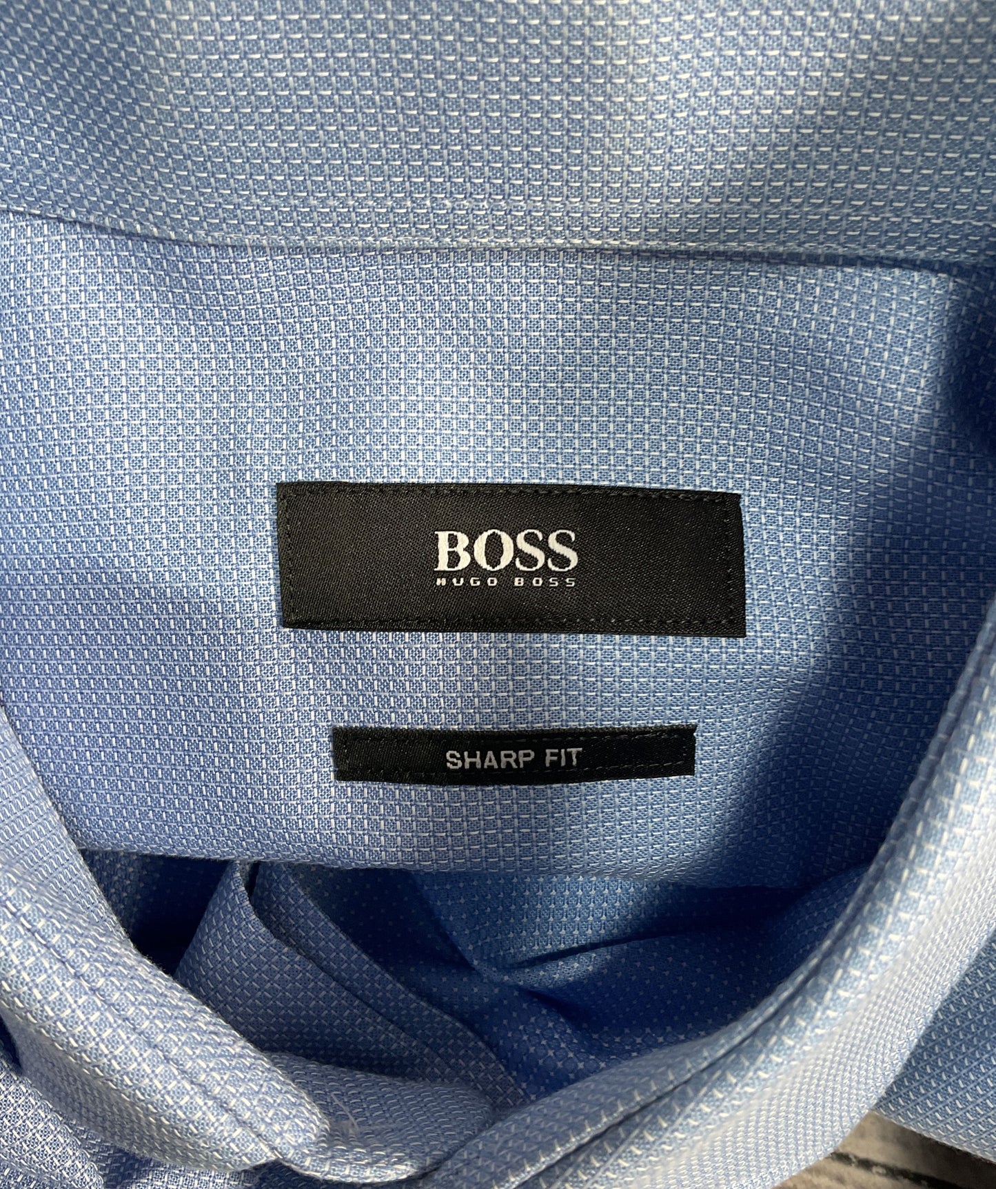 Boss Hugo Boss Blue Sharp Fit Button Down Dress Shirt Blue 15 32/33