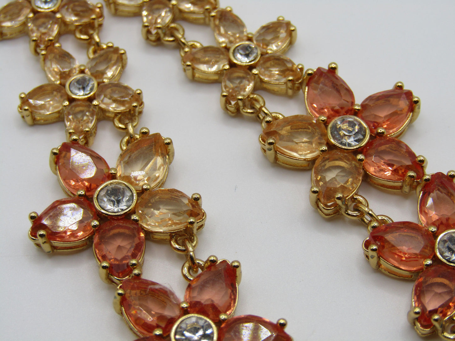 Kate Spade Bed of Roses Gold Plated Ombre Crystal Floral Necklace