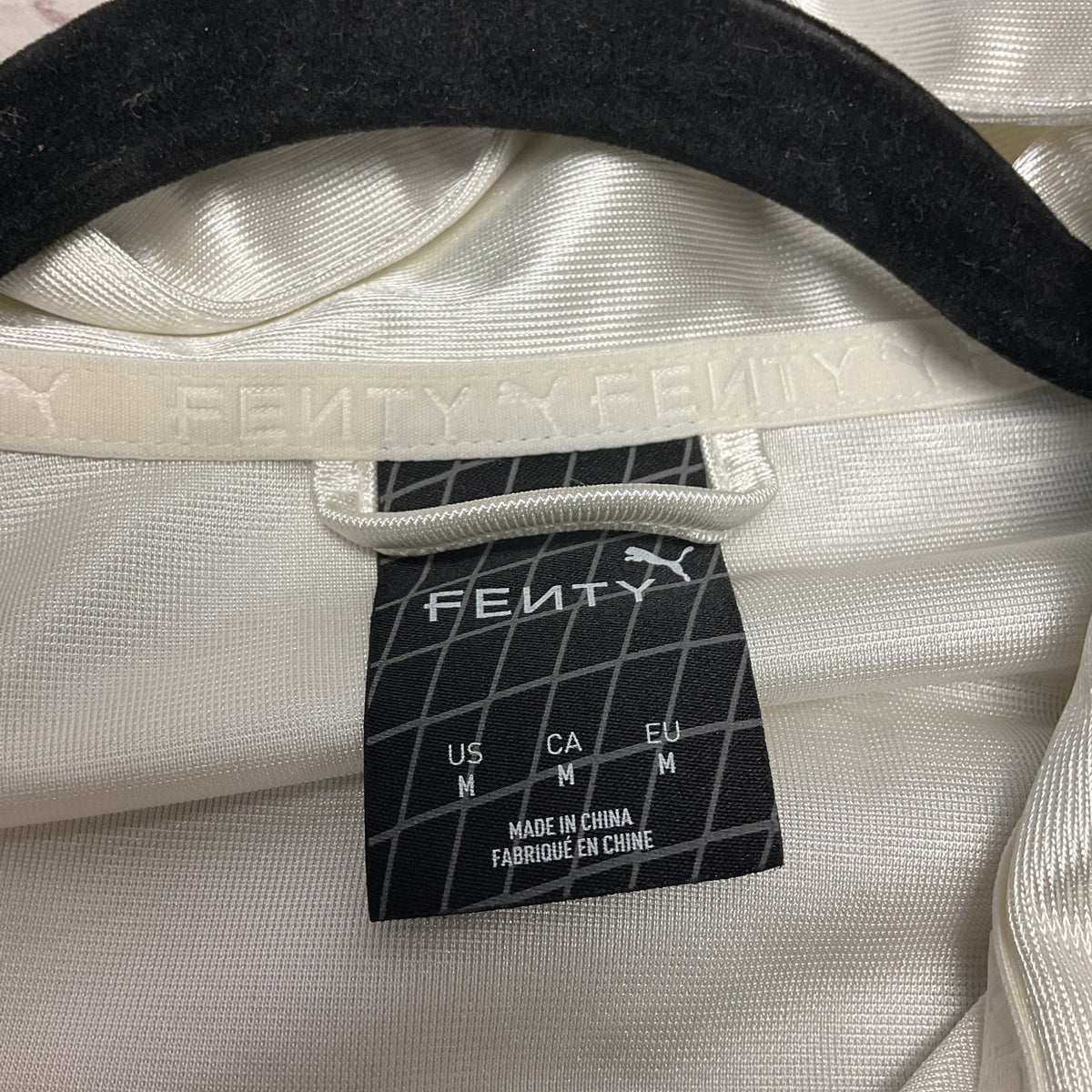 FENTY X Puma T7 White Blue Piping Track Jacket - Size M