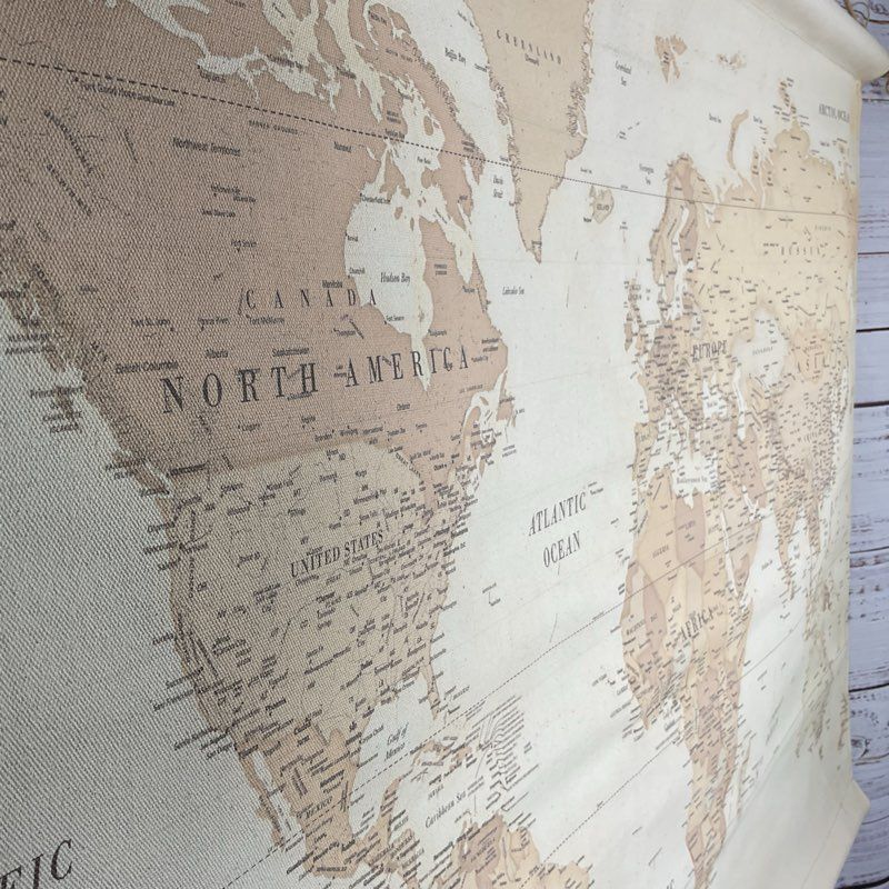 Design Direct Canvas World Map Old Style Atlas Hanging Scroll Wall Art