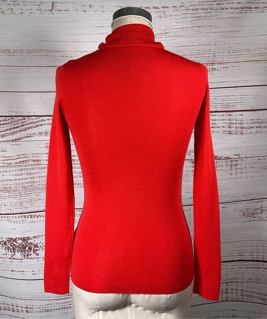 Sandro Pullover Turtleneck Sweater Red