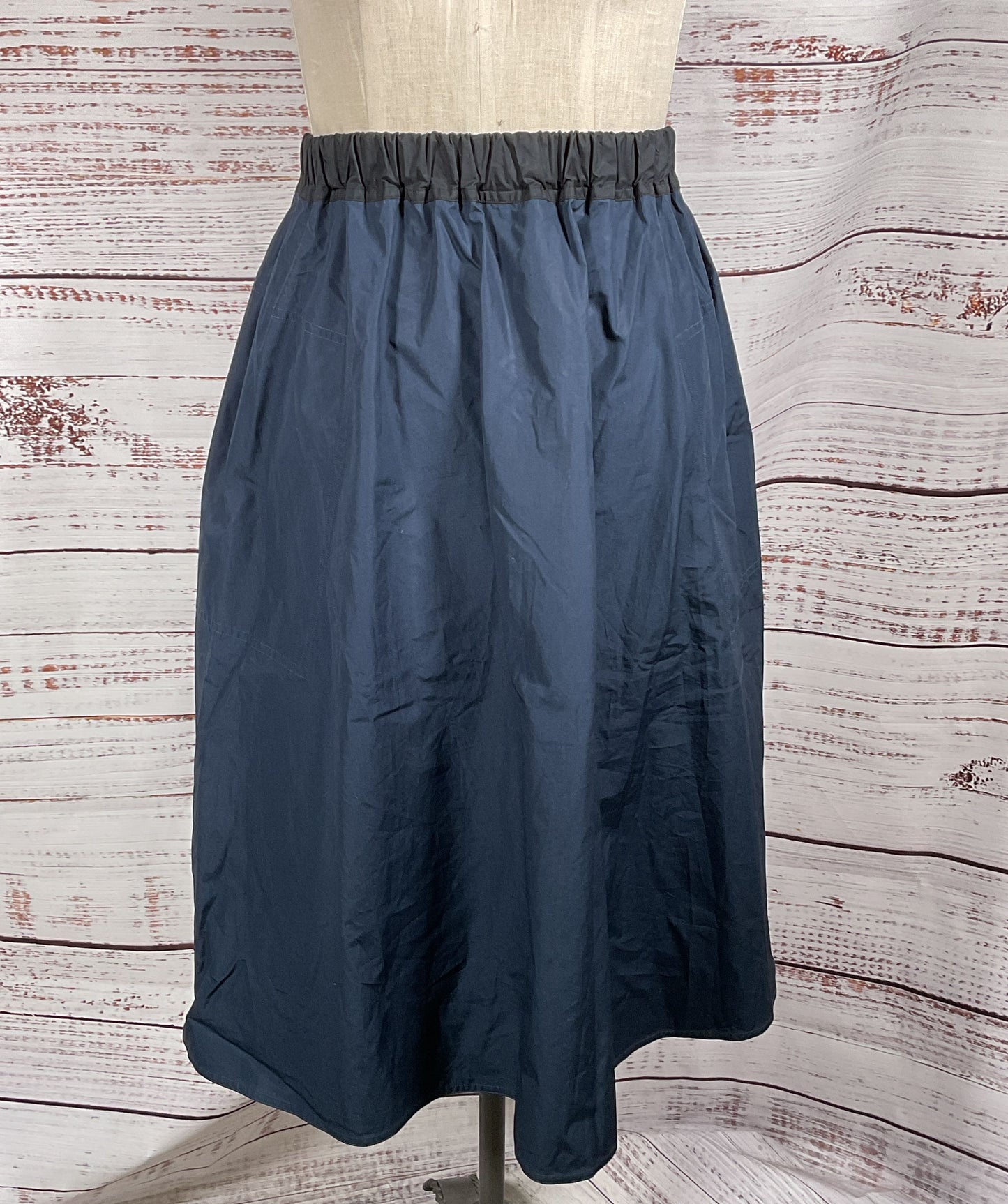 Sofie D'Hoore Cotton Elastic Waist Midi Skirt Navy Blue 34