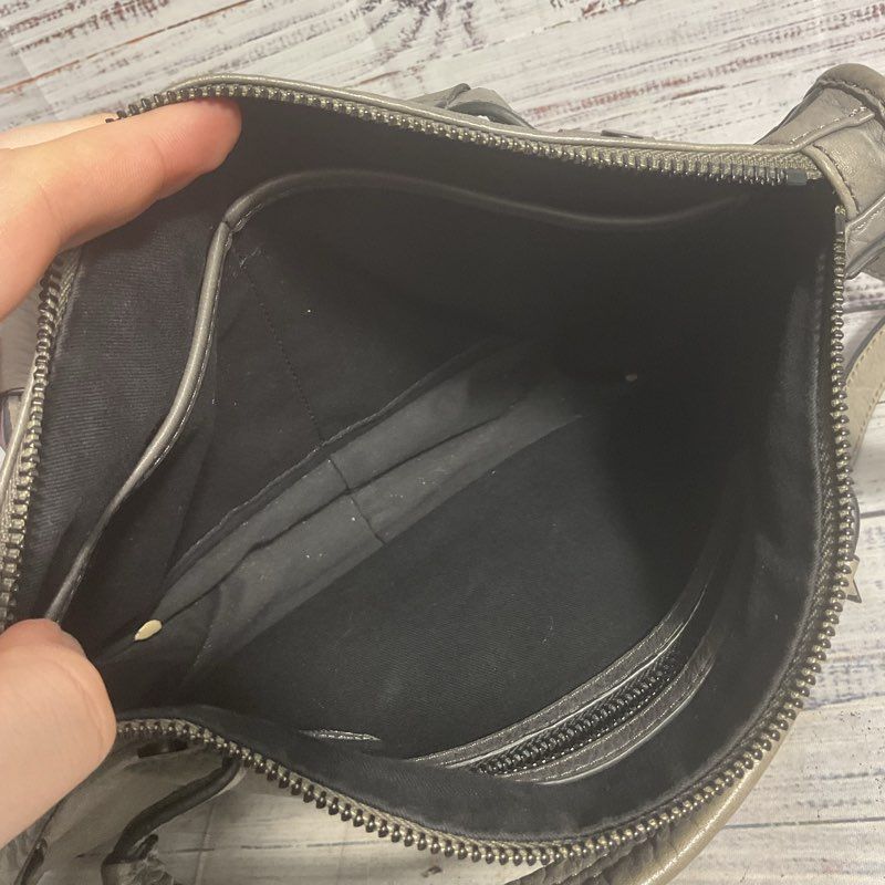 Joelle Hawkens Gray Leather Crossbody Handbag Y2K Purse