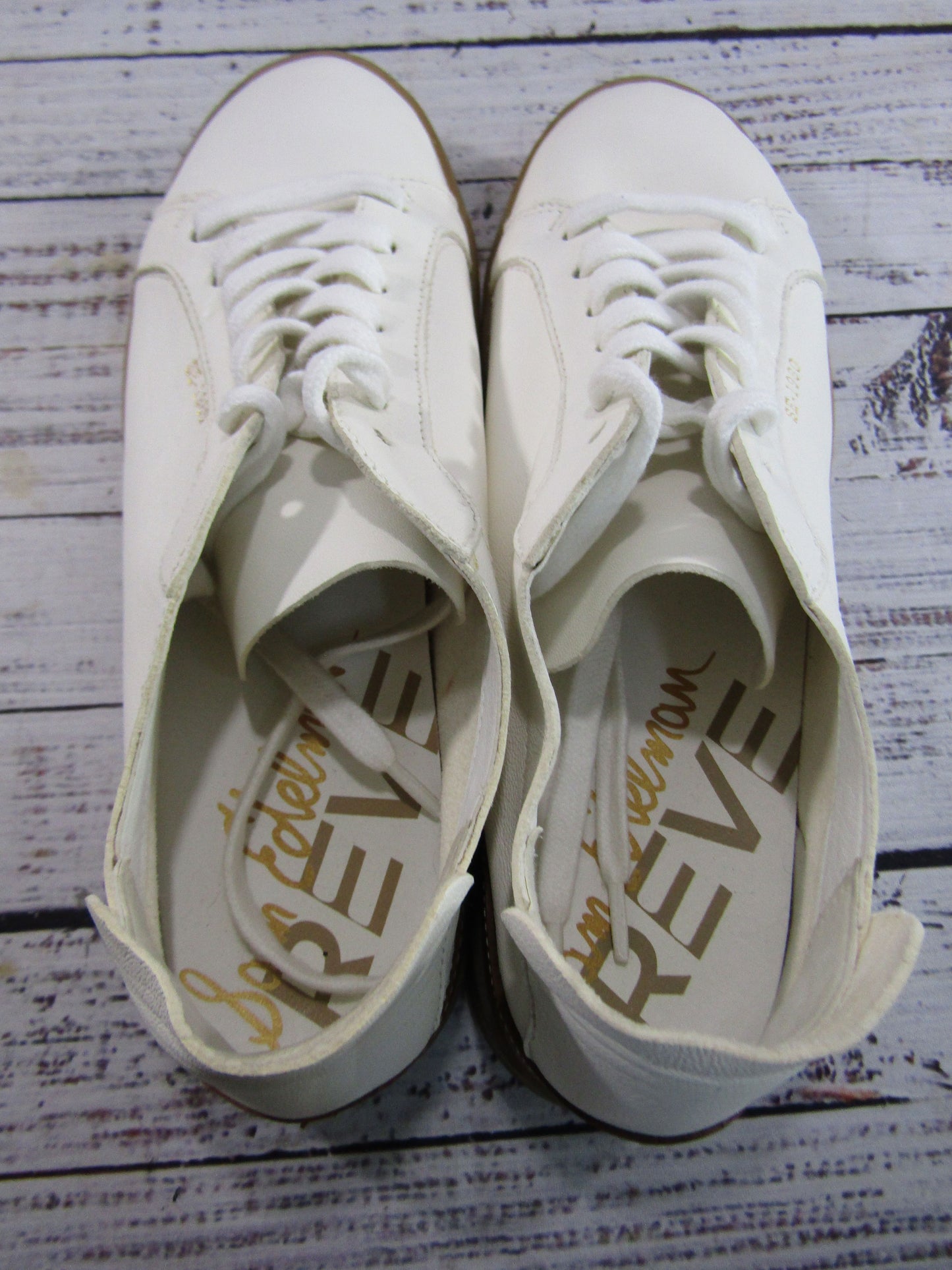 Sam Edelman Jayme Women's White Leather Low Top Sneakers Size 8