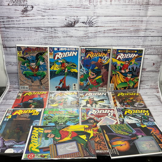 Robin , II, III Lot Of 14 Comic Books Holographic