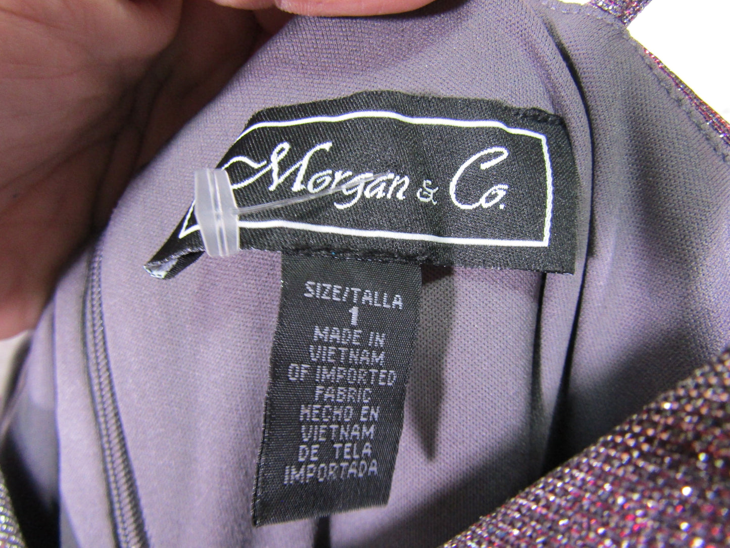 Morgan & Co. Women's Berry Silver Evening Dress Size 1