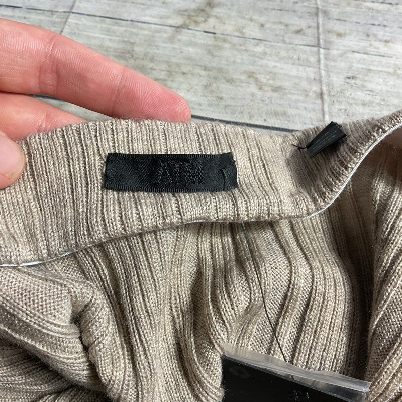 ATM Anthony Thomas Melillo Taupe Merino Wool Faux Button Mini Skirt - Size S