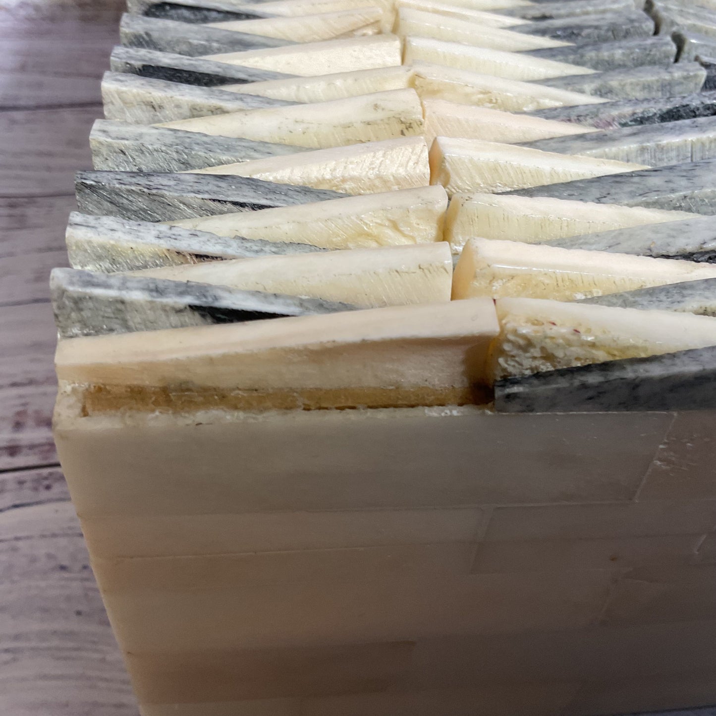 Thatched Wooden Bone Trinket Box 10" x 7"