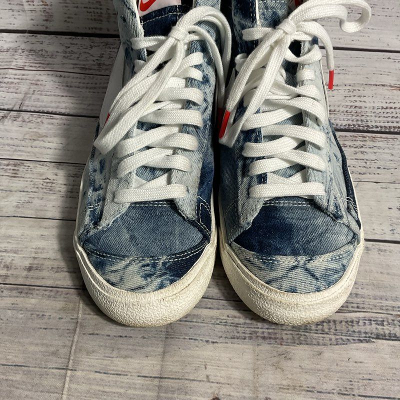 Nike Blazer Mid 77 Acid Wash Blue Denim Sneaker Casual Shoe Men's 8.5