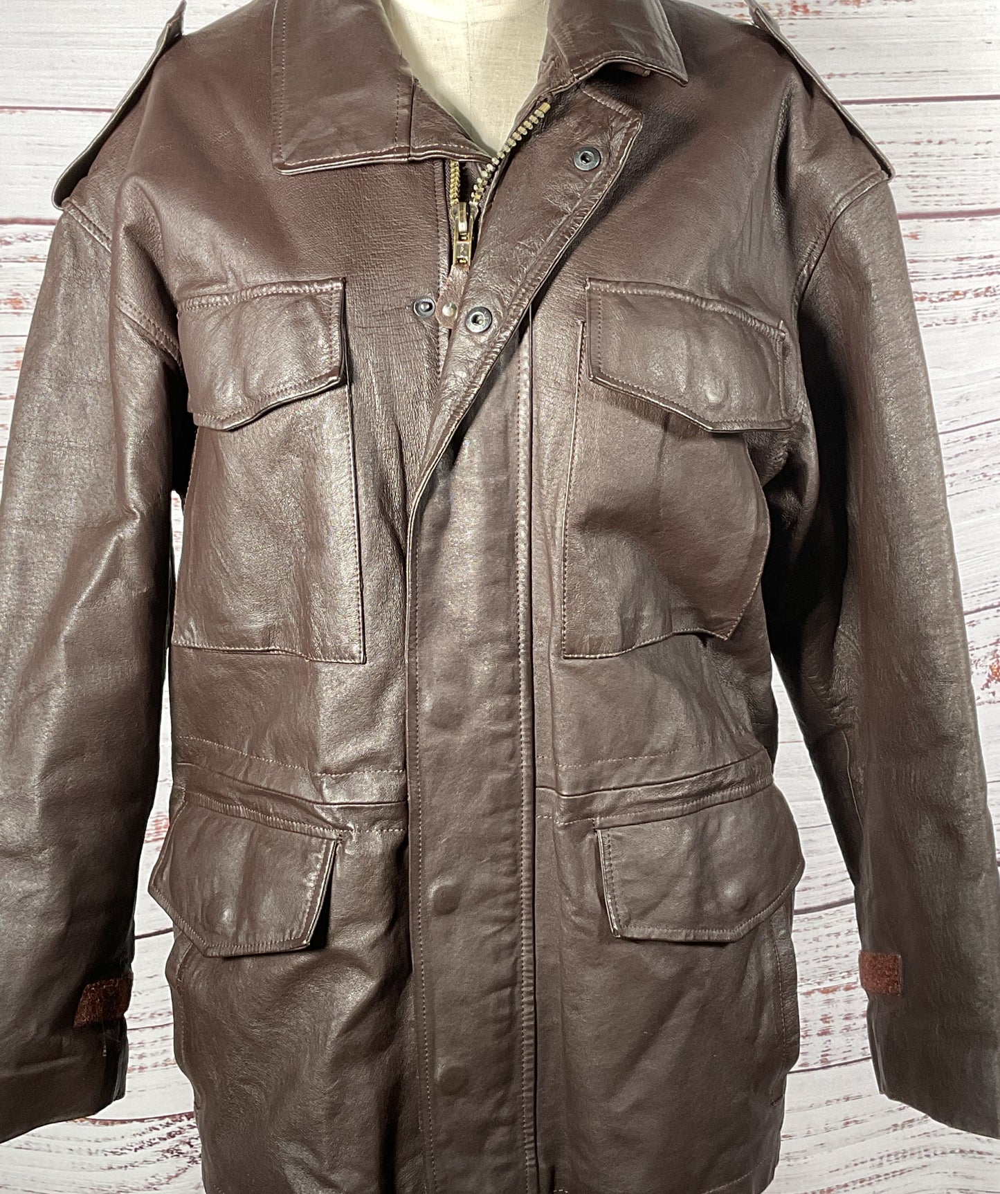 Willabee & Ward Vintage Men's Leather Bomber Jacket Brown S