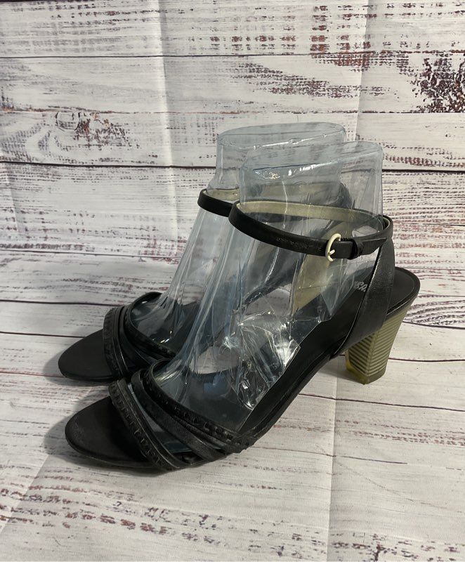 Women's Camper Black Leather Strappy Heels Size 39 EU/ 8.5 US