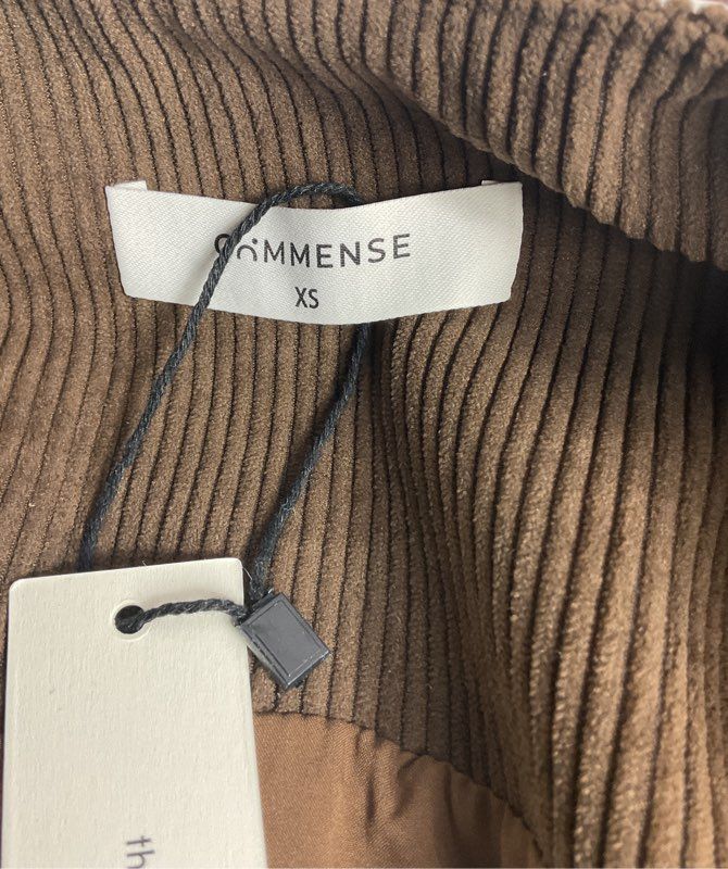 Commense Corduroy V-neck Buttoned Vest Brown XS