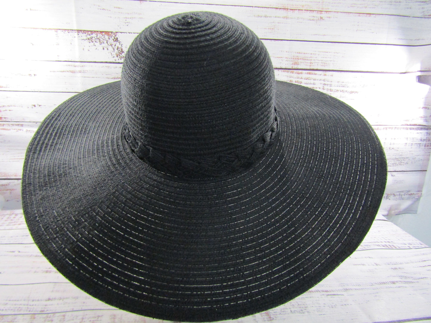 Giovannio Women's Black Wide Brim Embellished Hat Size M