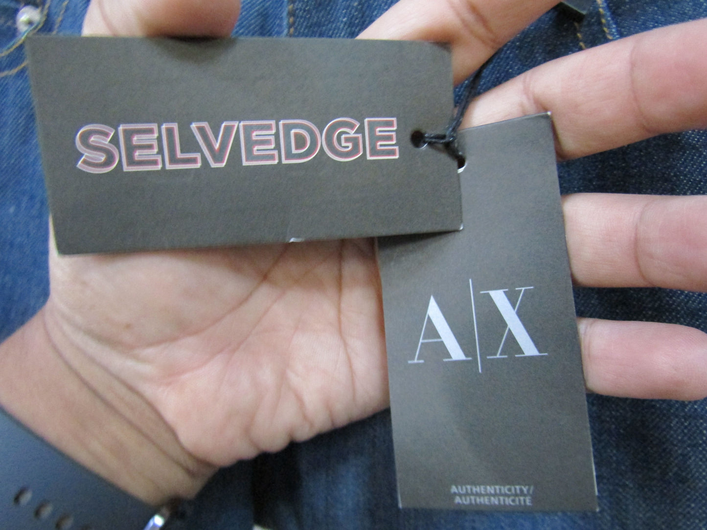 Armani Exchange J66 Men's Droite Blue Selvedge Denim Jeans Size 29