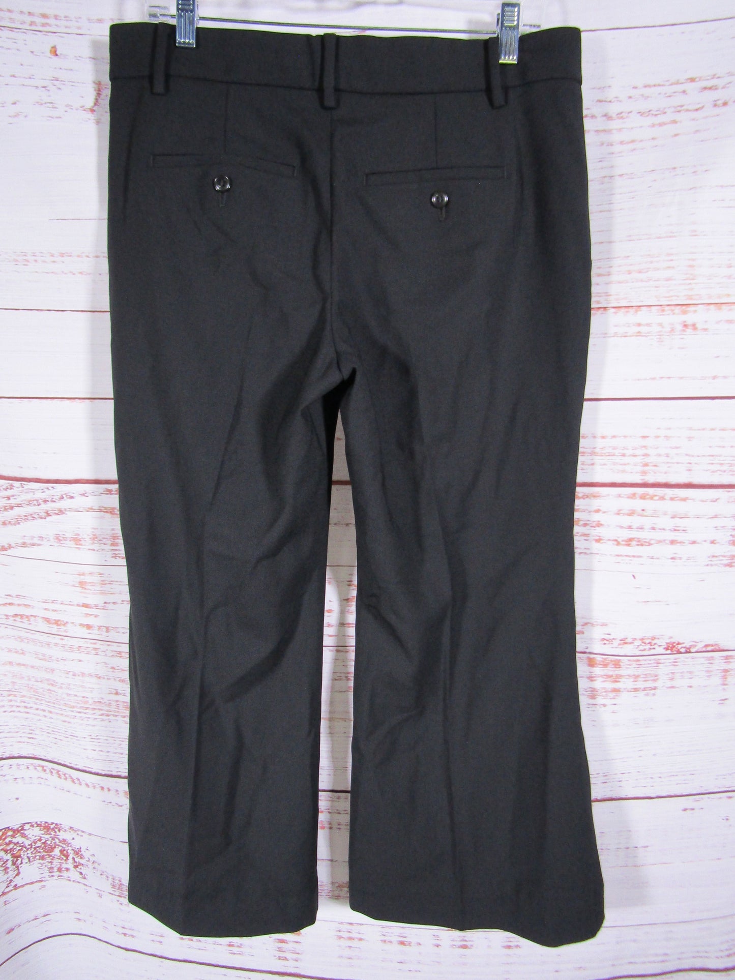 Madewell Women's Black Wool Blend Twill Kick Out Crop Pants Size 6 P