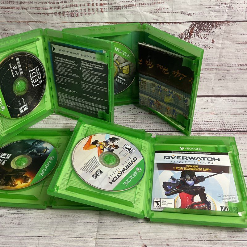 Xbox One 4 pc. Game Bundle Fallout 4, Jedi Fallen Order, Halo 5, Overwatch