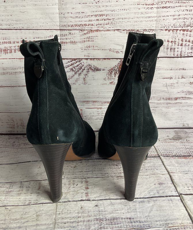 Coach Jemma Suede Ankle Heel Booties Black 8.5