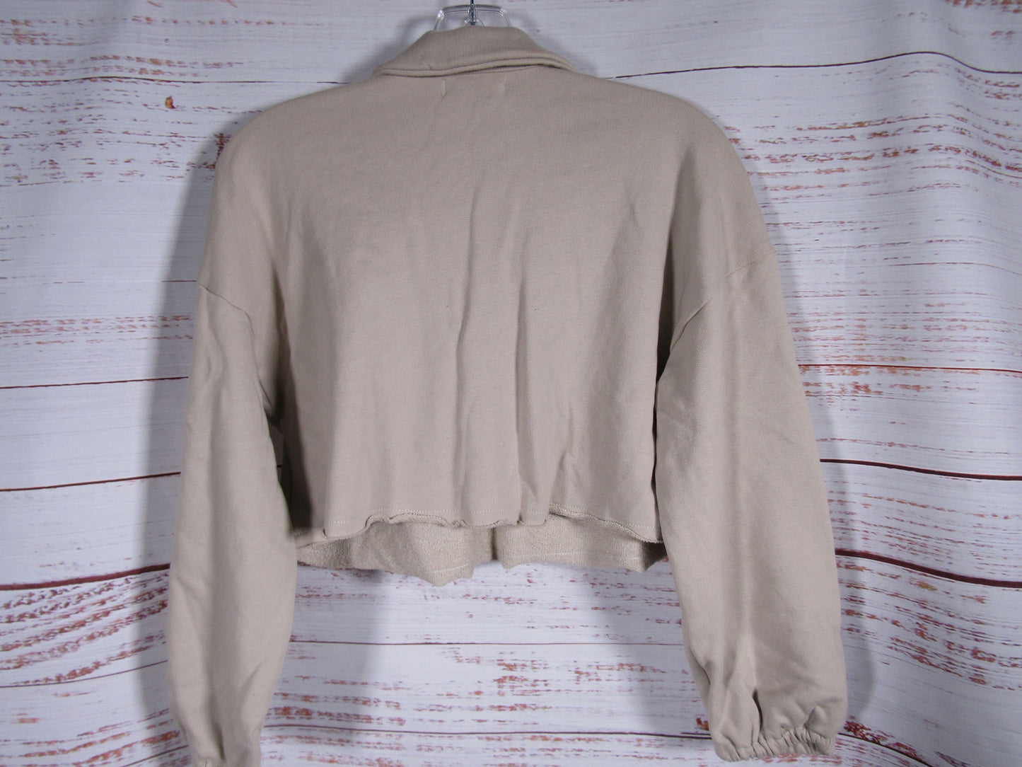 Lovers and Friends Women's Beige Cotton Crop Top Sweater Size M