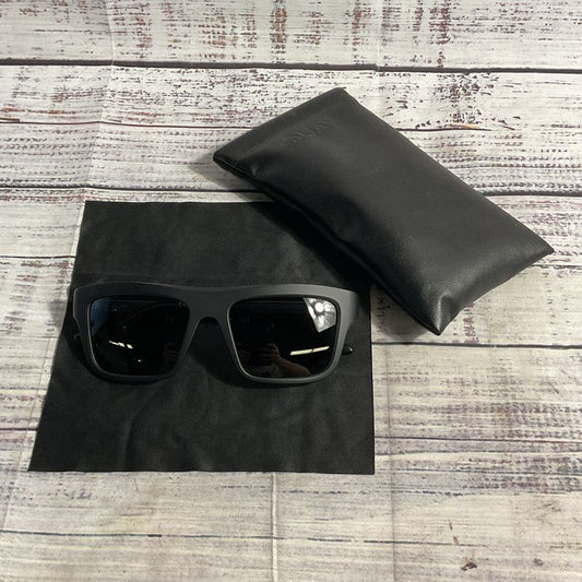 QUAY Dealer's Choice Matte Black Square Frame Sunglasses Size 55/18+Case