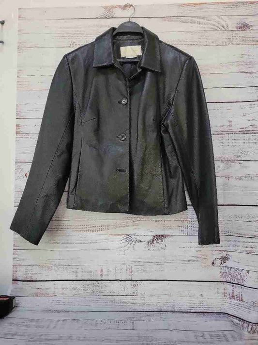 Women's Margaret Godfrey Black Leather Jacket Size 14