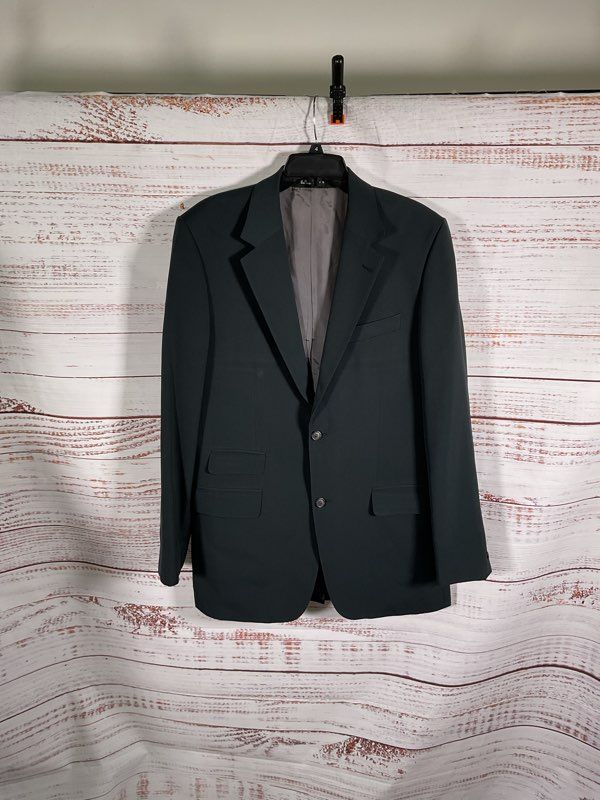 Hugo Boss Men's Black Virgin Wool Blend Suit Jacket Size 42L Made in Germany