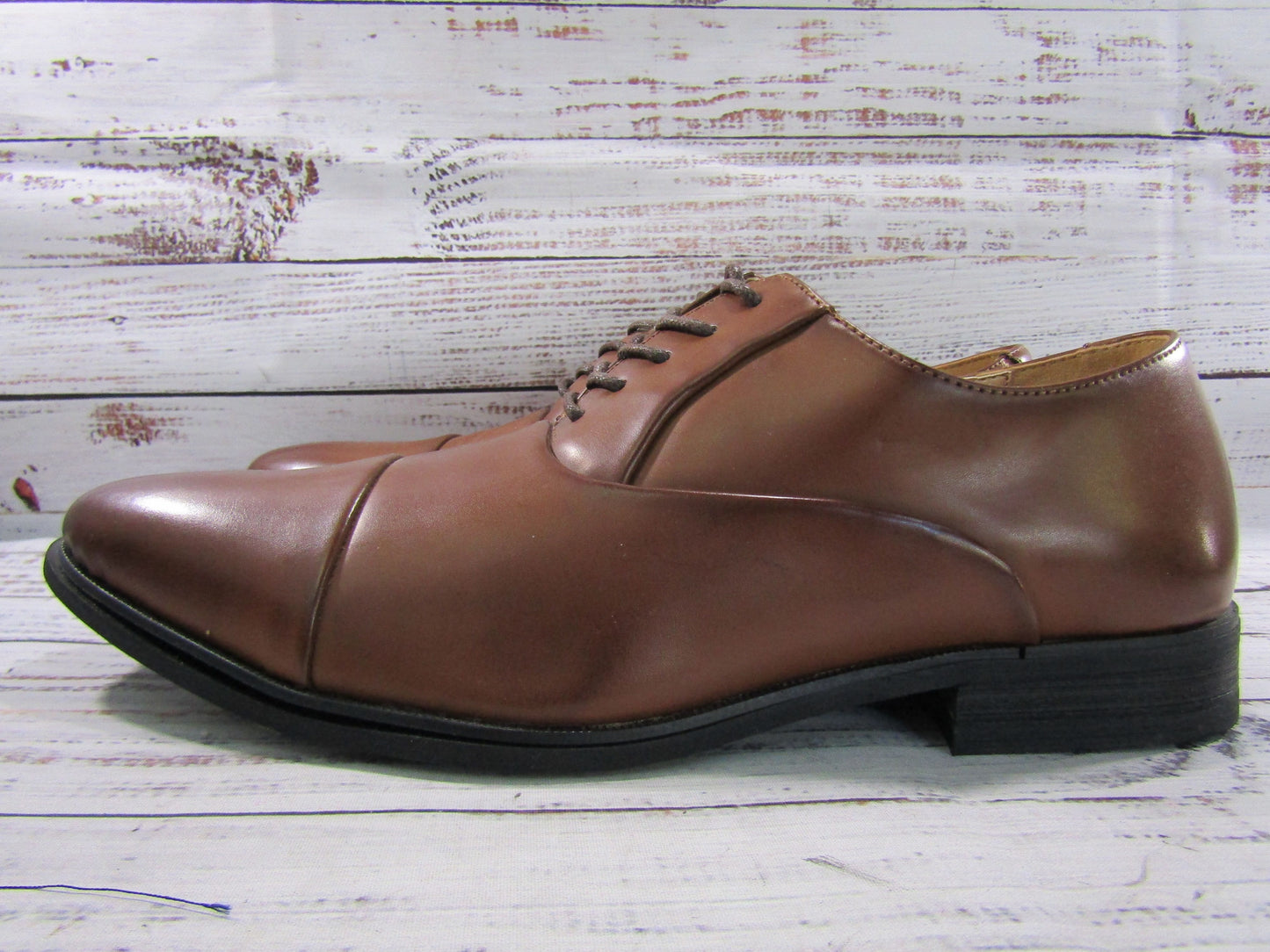 Kenneth Cole Kylar Men's Brown Leather Cap Toe Oxford Shoes Size 9.5