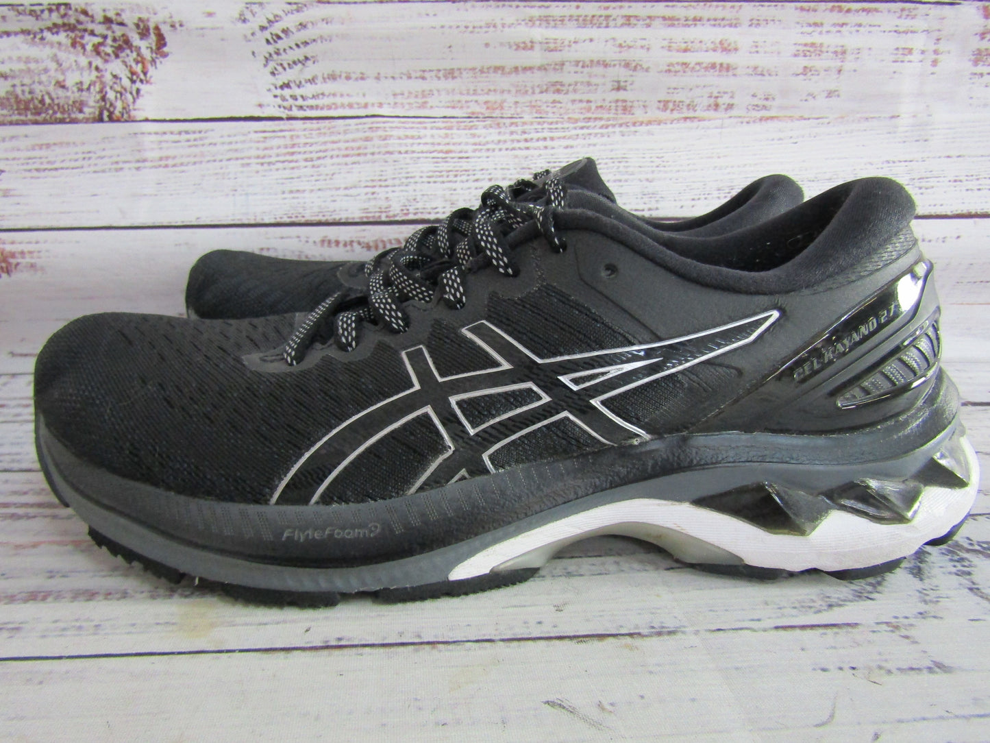 Asics Gel Kayano 27 Women's Black Running Shoes Size 8 1012A649